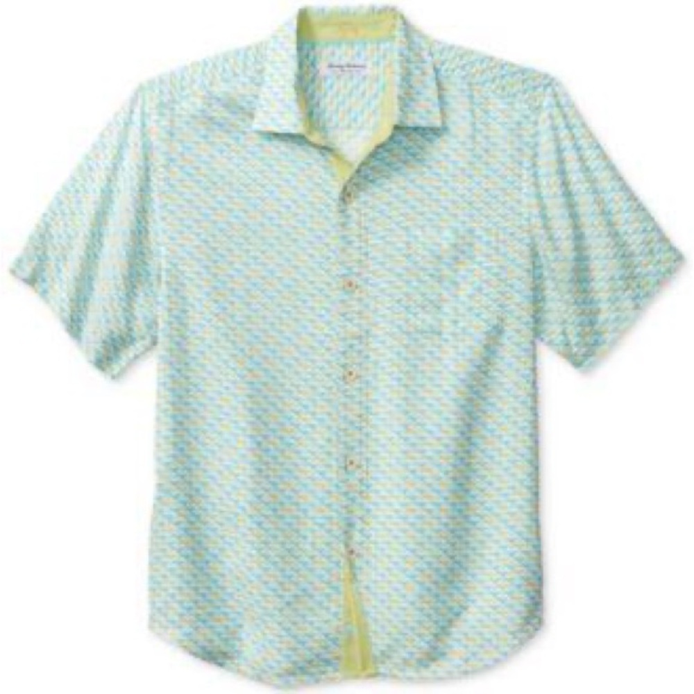 Tommy Bahama Light Blue and Yellow Casual Shirt